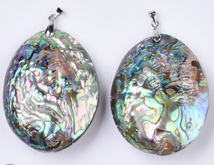 Abalone & Mother of Pearl shell reversible Pendant