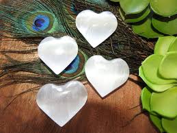 Selenite Puff Heart