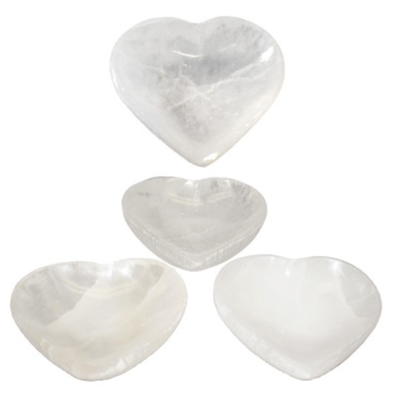 Selenite - Polished - Heart bowl 10.5 cm