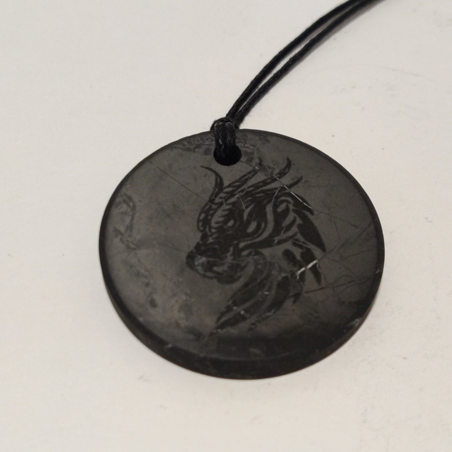Shungite - Pendant Circle  - ''Dragon''