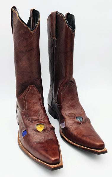 Crystal Cowboy Boots - 12.25 inches Heel to ToeTip
