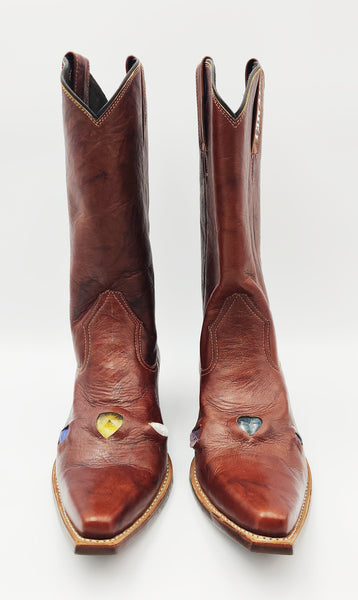 Crystal Cowboy Boots - 12.25 inches Heel to ToeTip