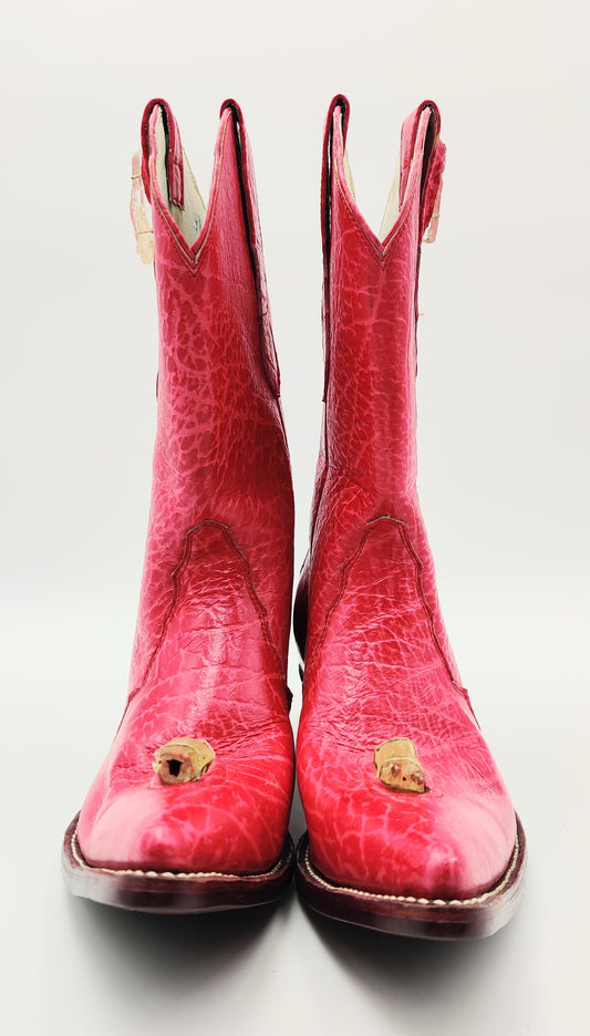 Ladies Crystal Cowgirl Boots, Pink - 12 inches Heel to ToeTip