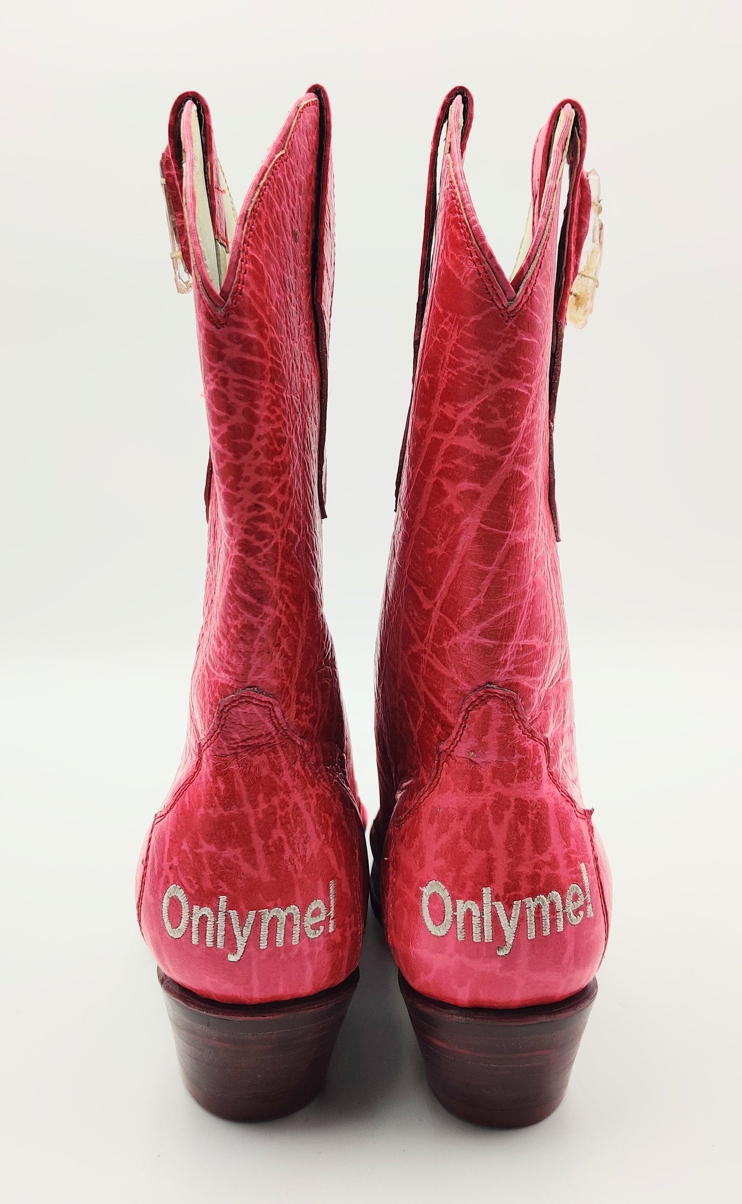 Ladies Crystal Cowgirl Boots, Pink - 12 inches Heel to ToeTip