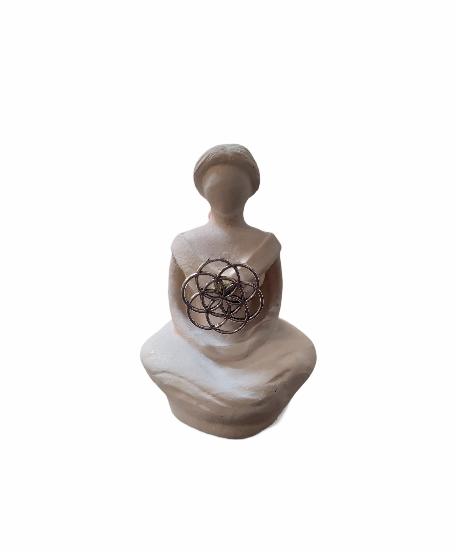 Gypsum Goddess - Flower of Life Goddess - 3"