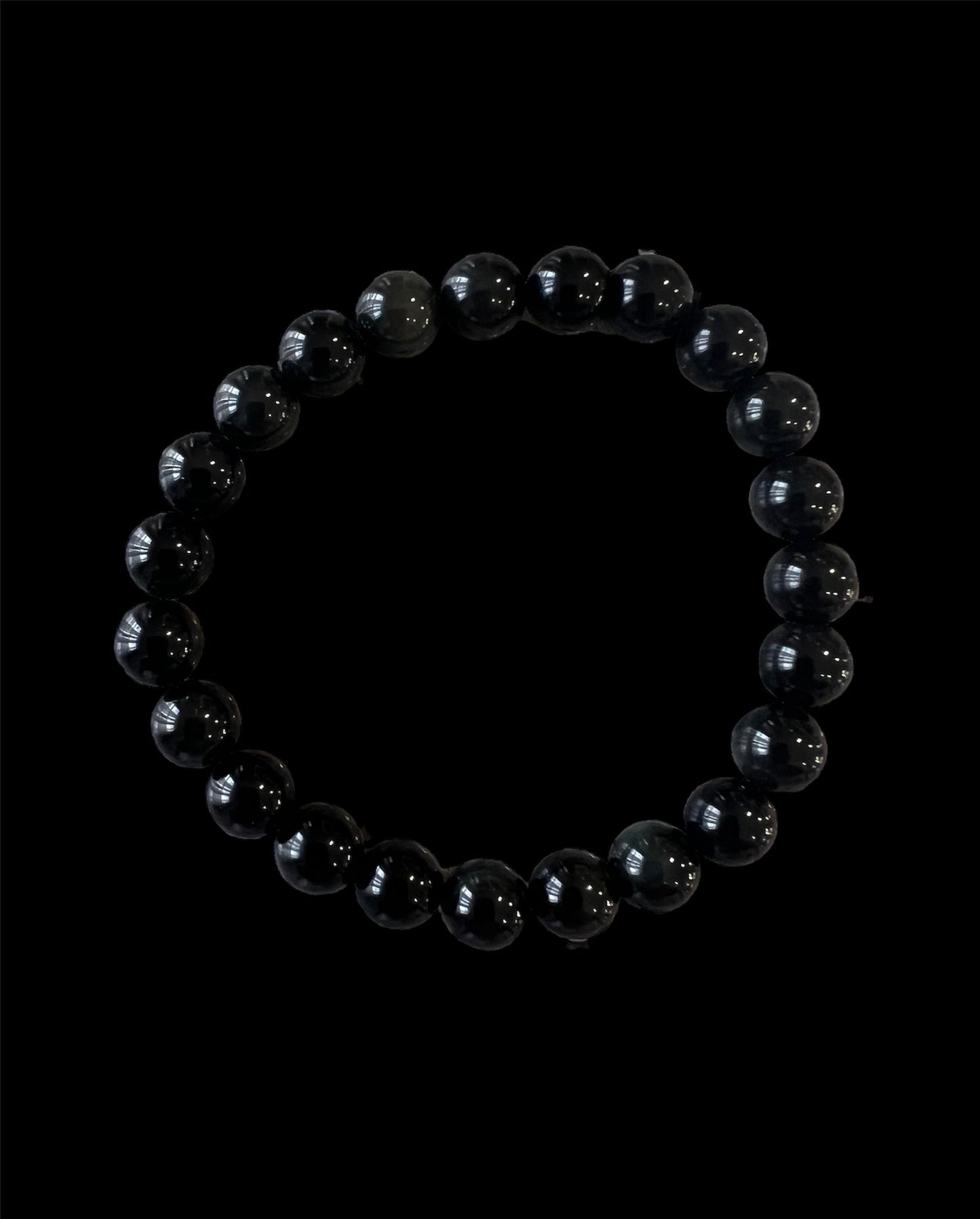 Bracelet- Obsidian, black - 8mm