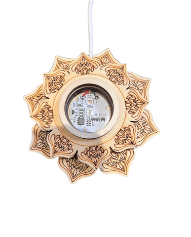 LED Lotus Wooden Light Stand - Chakra Colours