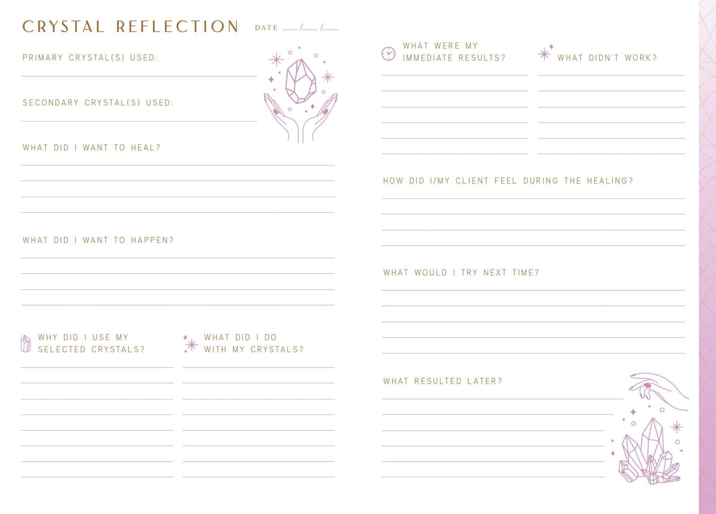 Crystal Healing Reflection Journal